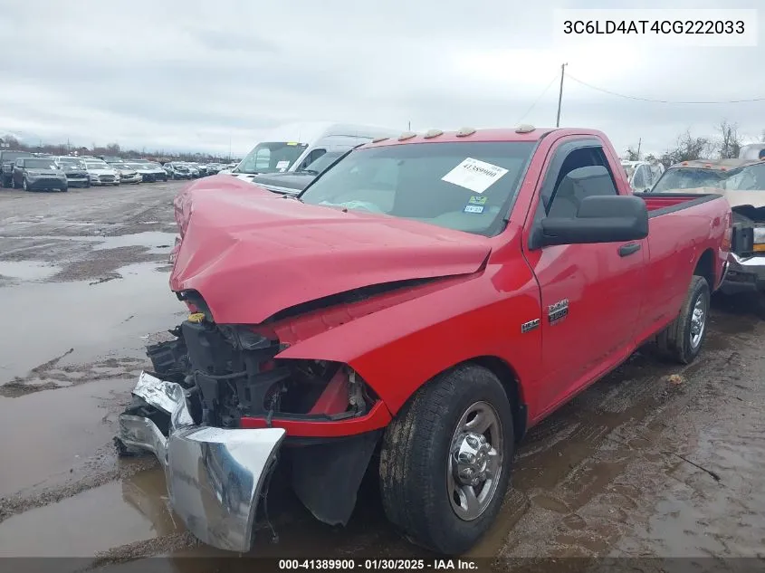 2012 Ram 2500 St VIN: 3C6LD4AT4CG222033 Lot: 41389900