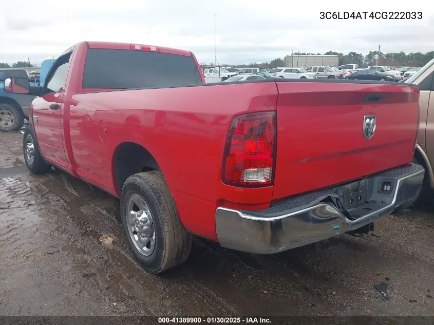 2012 Ram 2500 St VIN: 3C6LD4AT4CG222033 Lot: 41389900