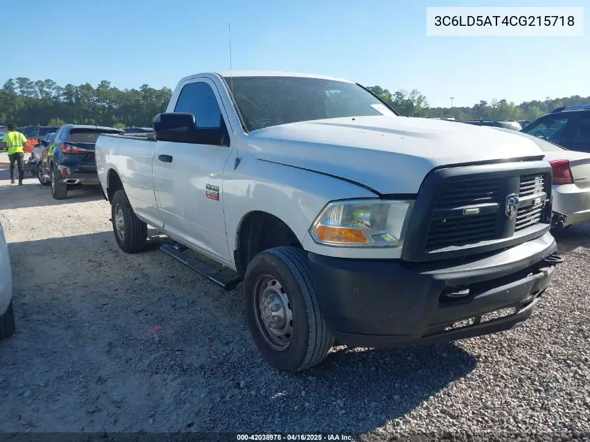2012 Ram 2500 St VIN: 3C6LD5AT4CG215718 Lot: 42038978