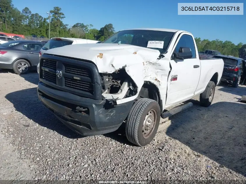 2012 Ram 2500 St VIN: 3C6LD5AT4CG215718 Lot: 42038978