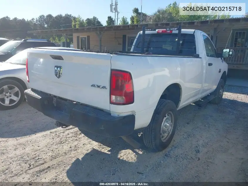 2012 Ram 2500 St VIN: 3C6LD5AT4CG215718 Lot: 42038978