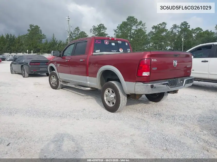 2012 Ram 2500 Laramie VIN: 3C6UD5FL6CG261029 Lot: 42307036