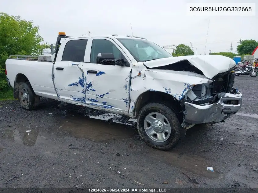 2016 Ram 2500 St VIN: 3C6UR5HJ2GG332665 Lot: 12024826