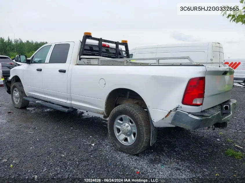2016 Ram 2500 St VIN: 3C6UR5HJ2GG332665 Lot: 12024826