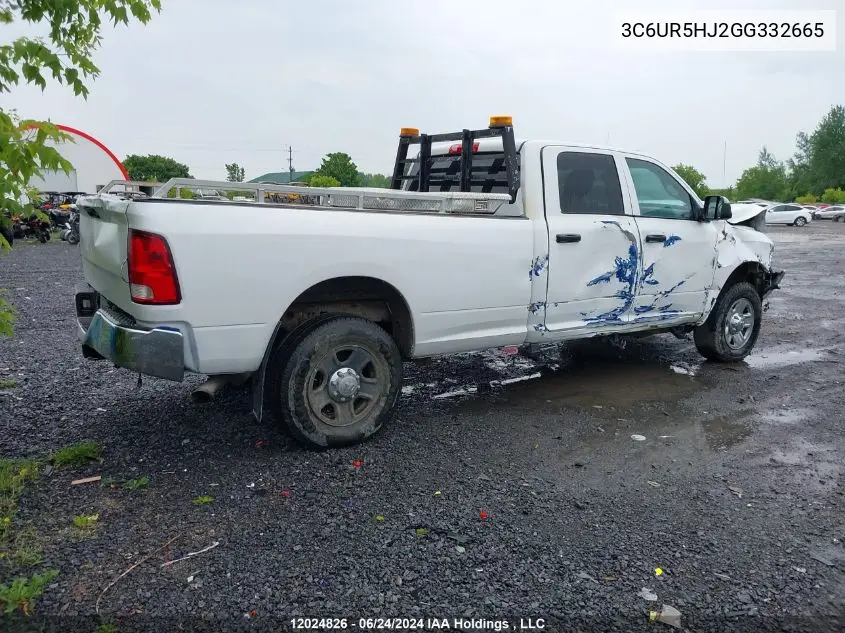 2016 Ram 2500 St VIN: 3C6UR5HJ2GG332665 Lot: 12024826