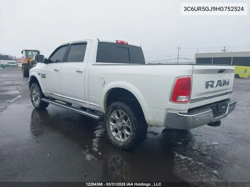 2017 Ram 2500 Longhorn VIN: 3C6UR5GJ9HG752524 Lot: 12284368