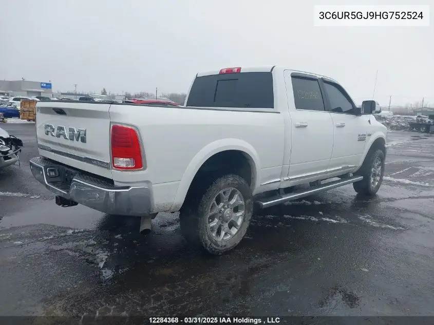 2017 Ram 2500 Longhorn VIN: 3C6UR5GJ9HG752524 Lot: 12284368