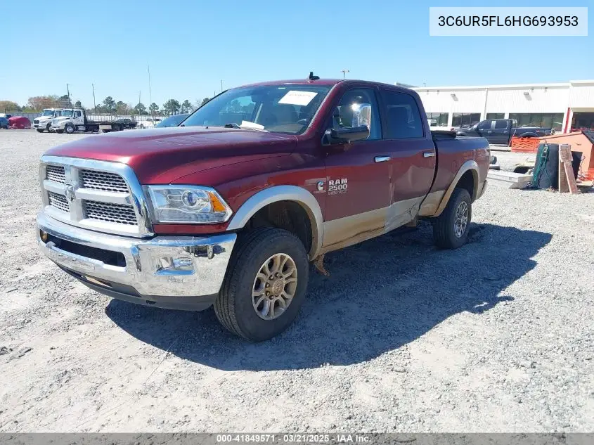 2017 Ram 2500 Laramie 4X4 6'4 Box VIN: 3C6UR5FL6HG693953 Lot: 41849571