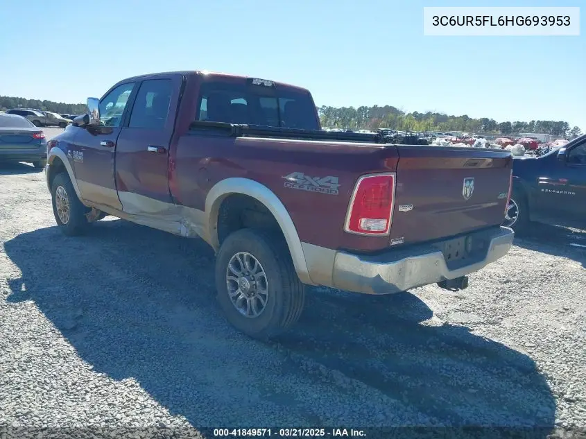 2017 Ram 2500 Laramie 4X4 6'4 Box VIN: 3C6UR5FL6HG693953 Lot: 41849571