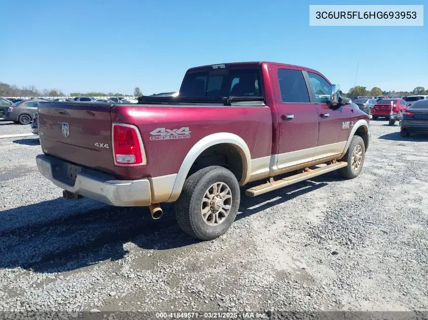 2017 Ram 2500 Laramie 4X4 6'4 Box VIN: 3C6UR5FL6HG693953 Lot: 41849571