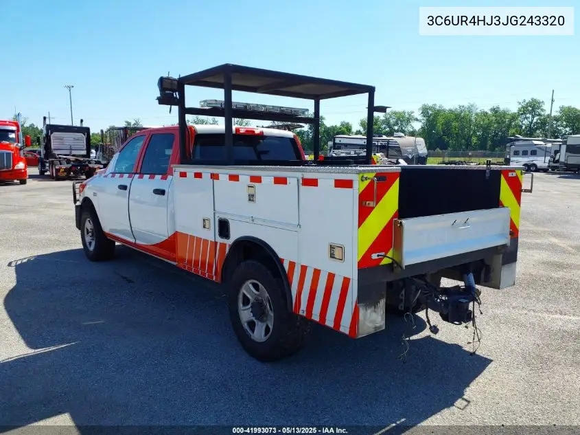 2018 Ram 2500 Tradesman 4X2 8' Box VIN: 3C6UR4HJ3JG243320 Lot: 41993073