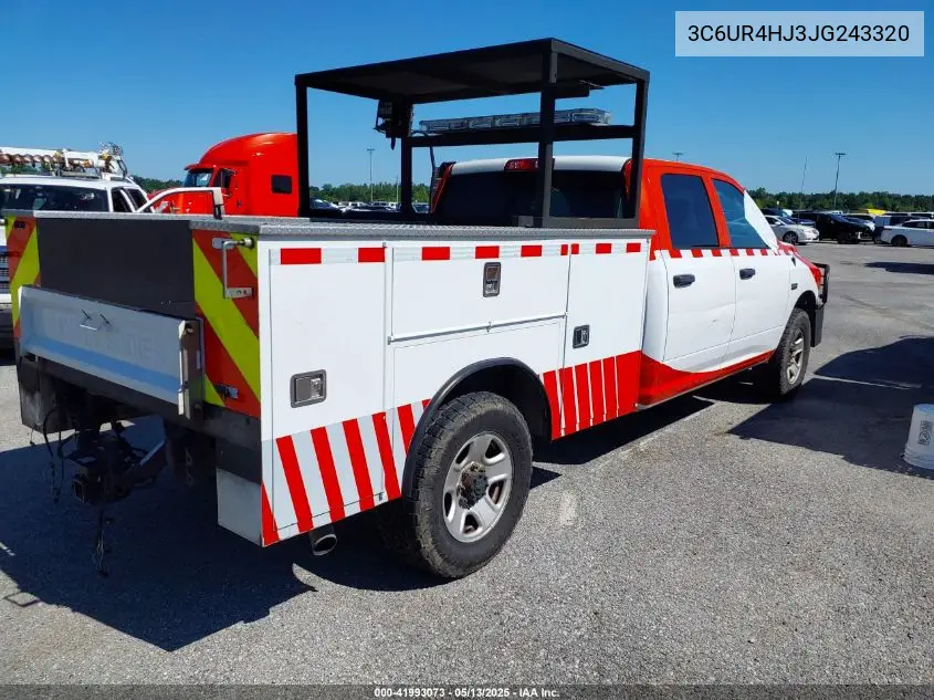 2018 Ram 2500 Tradesman 4X2 8' Box VIN: 3C6UR4HJ3JG243320 Lot: 41993073
