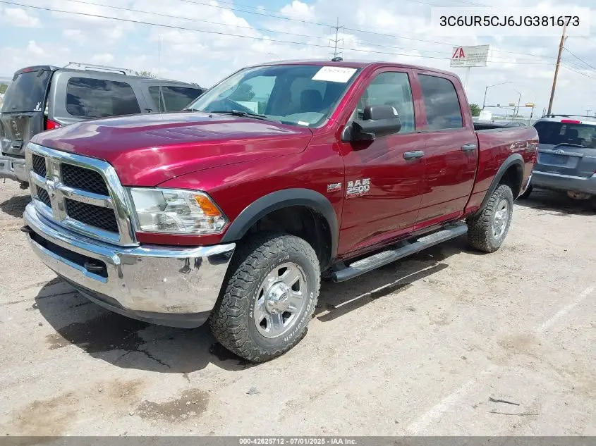 2018 Ram 2500 Tradesman 4X4 6'4 Box VIN: 3C6UR5CJ6JG381673 Lot: 42625712