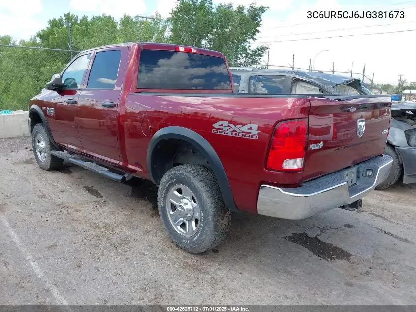 2018 Ram 2500 Tradesman 4X4 6'4 Box VIN: 3C6UR5CJ6JG381673 Lot: 42625712