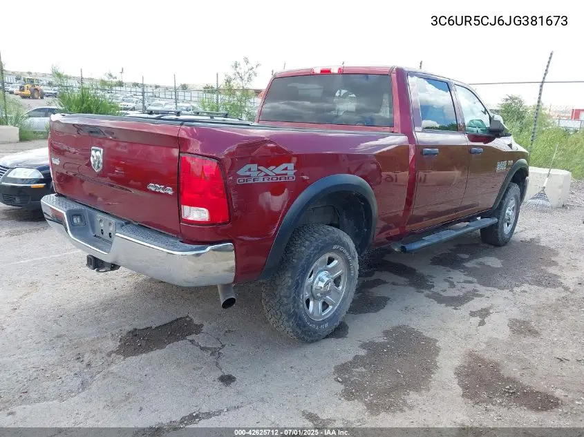 2018 Ram 2500 Tradesman 4X4 6'4 Box VIN: 3C6UR5CJ6JG381673 Lot: 42625712
