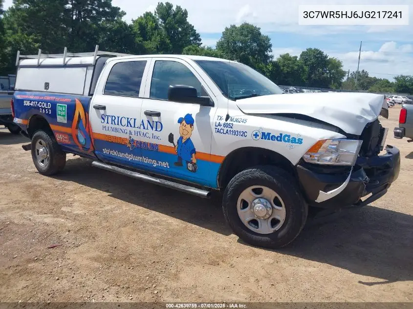 2018 Ram 2500 Tradesman 4X4 8' Box VIN: 3C7WR5HJ6JG217241 Lot: 42639759