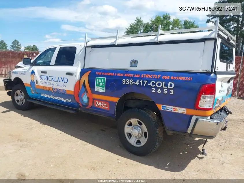 2018 Ram 2500 Tradesman 4X4 8' Box VIN: 3C7WR5HJ6JG217241 Lot: 42639759