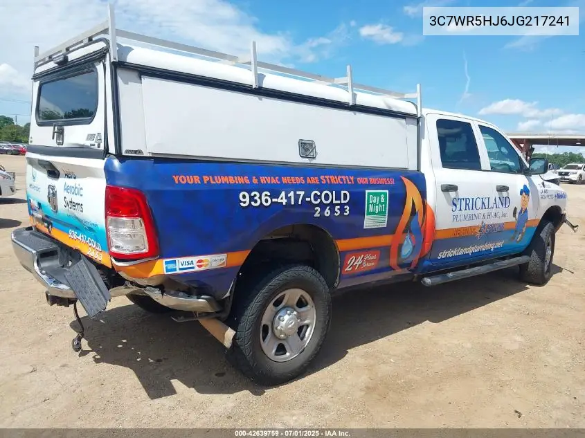 2018 Ram 2500 Tradesman 4X4 8' Box VIN: 3C7WR5HJ6JG217241 Lot: 42639759