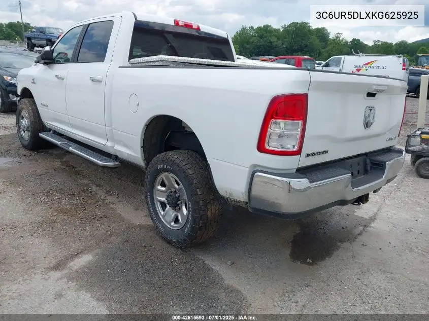 2019 Ram 2500 Big Horn 4X4 6'4 Box VIN: 3C6UR5DLXKG625925 Lot: 42615693