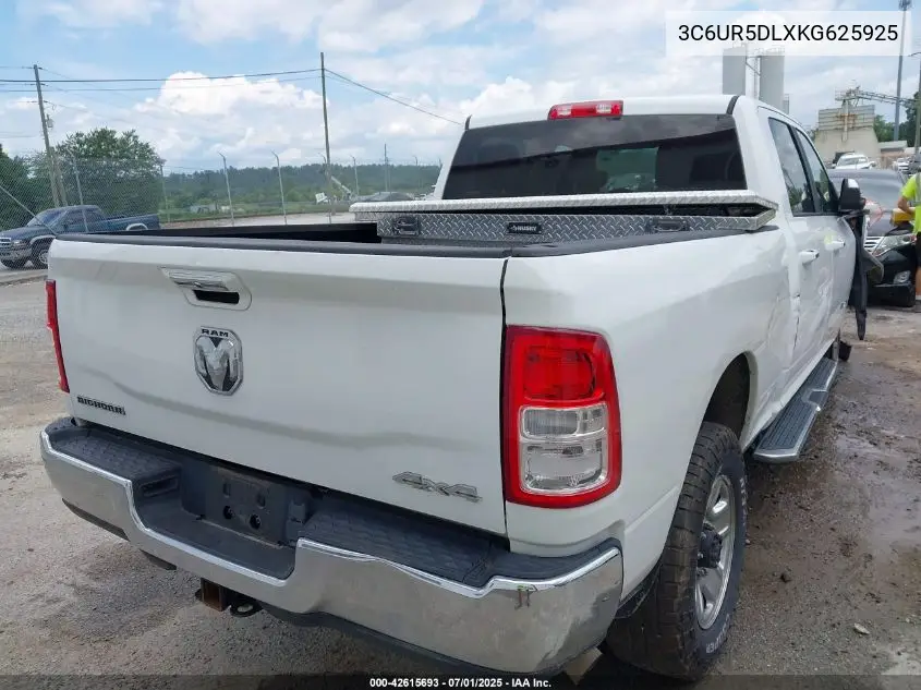 2019 Ram 2500 Big Horn 4X4 6'4 Box VIN: 3C6UR5DLXKG625925 Lot: 42615693