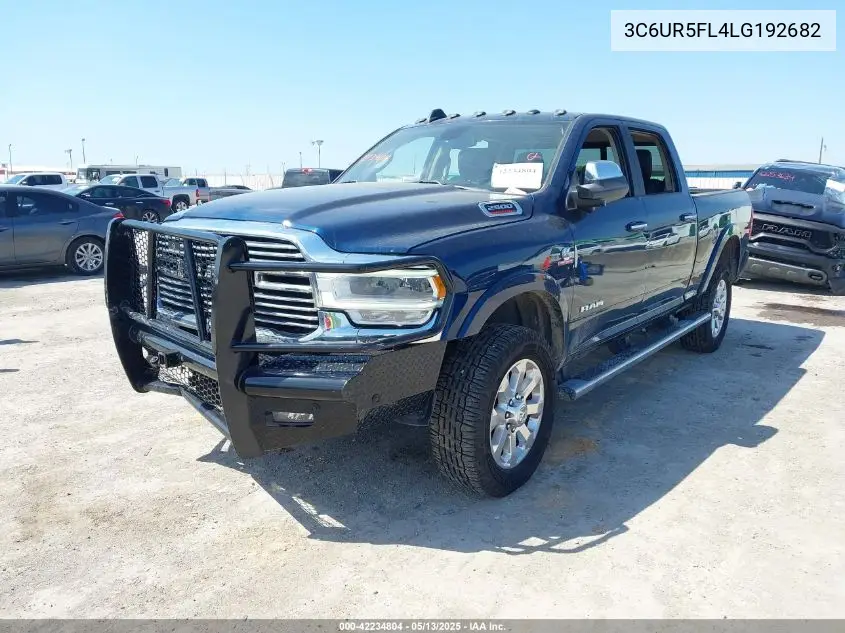 2020 Ram 2500 Laramie 4X4 6'4 Box VIN: 3C6UR5FL4LG192682 Lot: 42234804