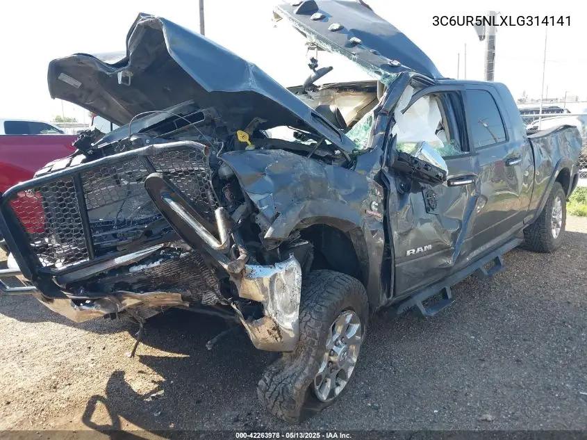 2020 Ram 2500 Laramie 4X4 6'4 Box VIN: 3C6UR5NLXLG314141 Lot: 42263978