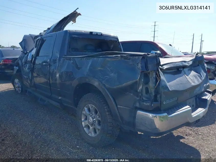 2020 Ram 2500 Laramie 4X4 6'4 Box VIN: 3C6UR5NLXLG314141 Lot: 42263978