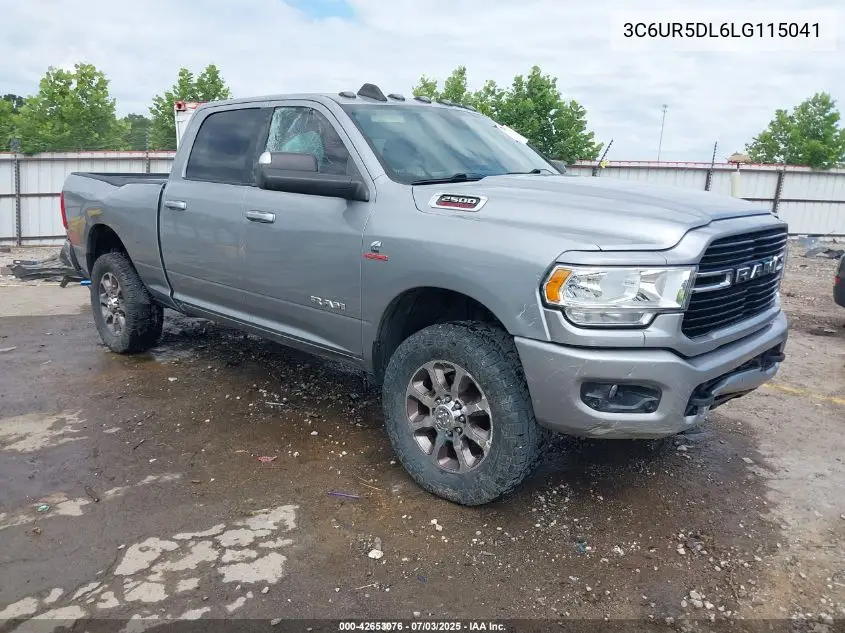 2020 Ram 2500 Big Horn 4X4 6'4 Box VIN: 3C6UR5DL6LG115041 Lot: 42653076