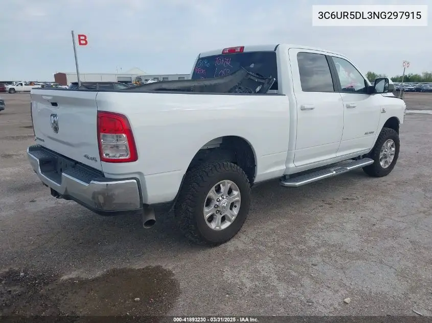 2022 Ram 2500 Big Horn 4X4 6'4 Box VIN: 3C6UR5DL3NG297915 Lot: 41893230