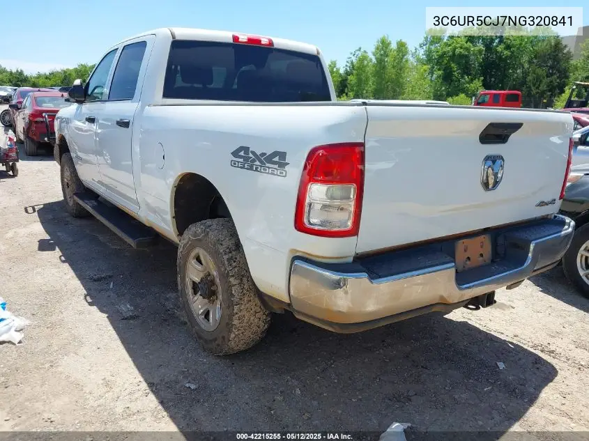 2022 Ram 2500 Tradesman 4X4 6'4 Box VIN: 3C6UR5CJ7NG320841 Lot: 42215255
