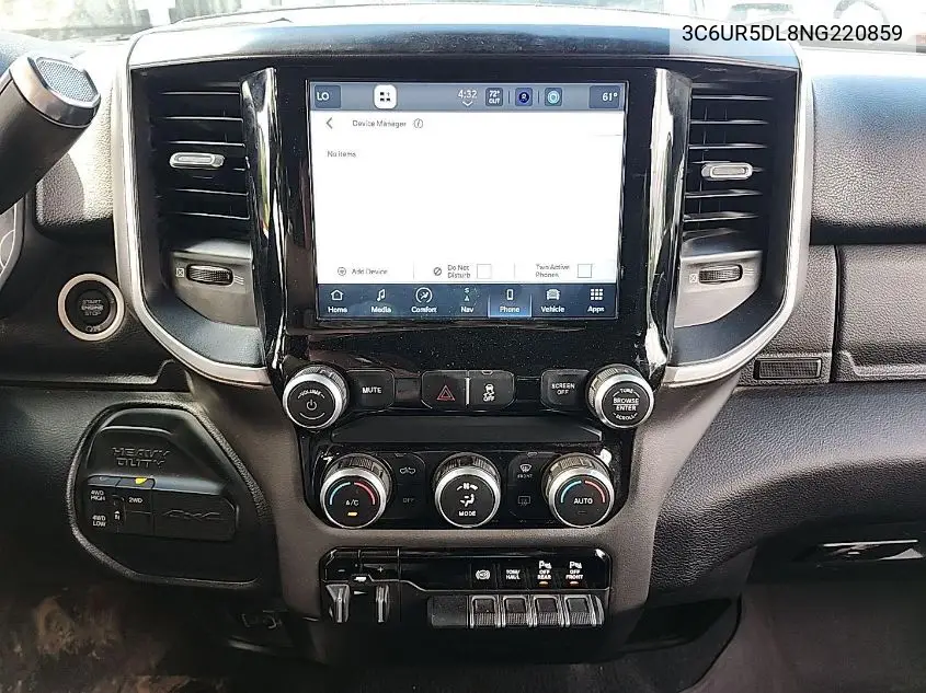 2022 Ram 2500 Big Horn/Lone Star VIN: 3C6UR5DL8NG220859 Lot: 42260423