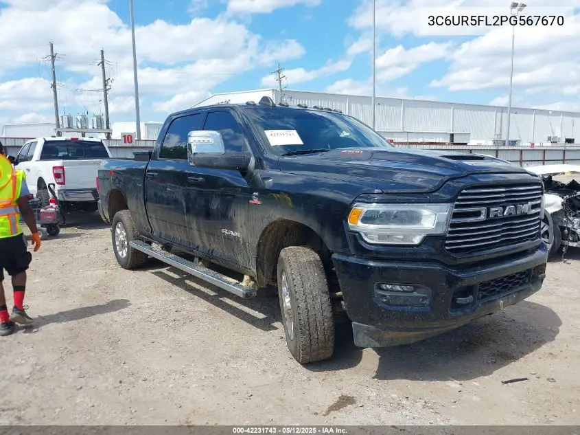 2023 Ram 2500 Laramie 4X4 6'4 Box VIN: 3C6UR5FL2PG567670 Lot: 42231743