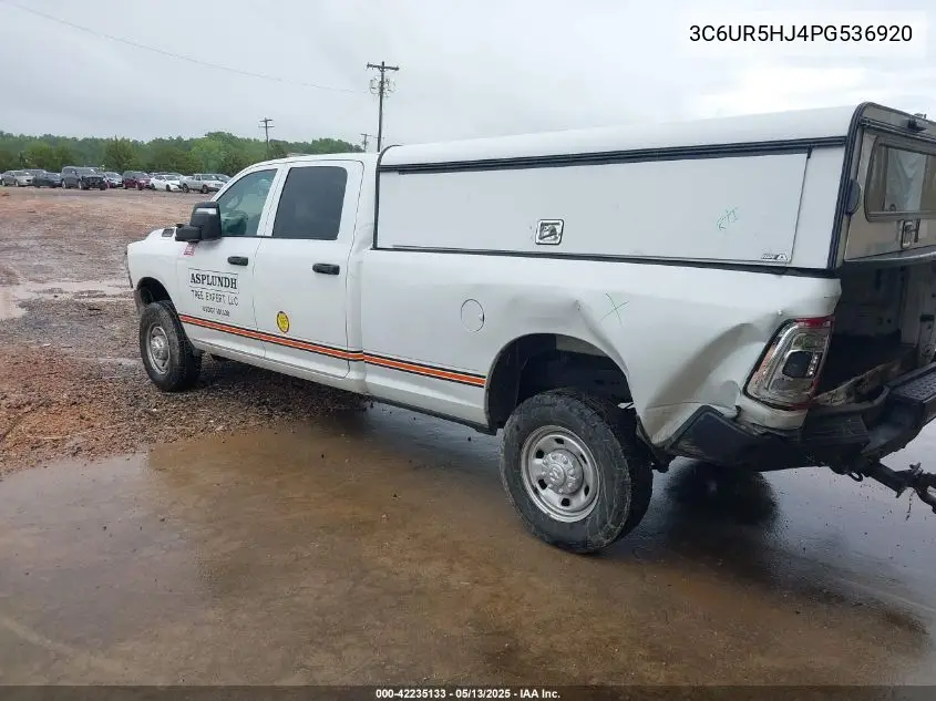2023 Ram 2500 Tradesman 4X4 8' Box VIN: 3C6UR5HJ4PG536920 Lot: 42235133