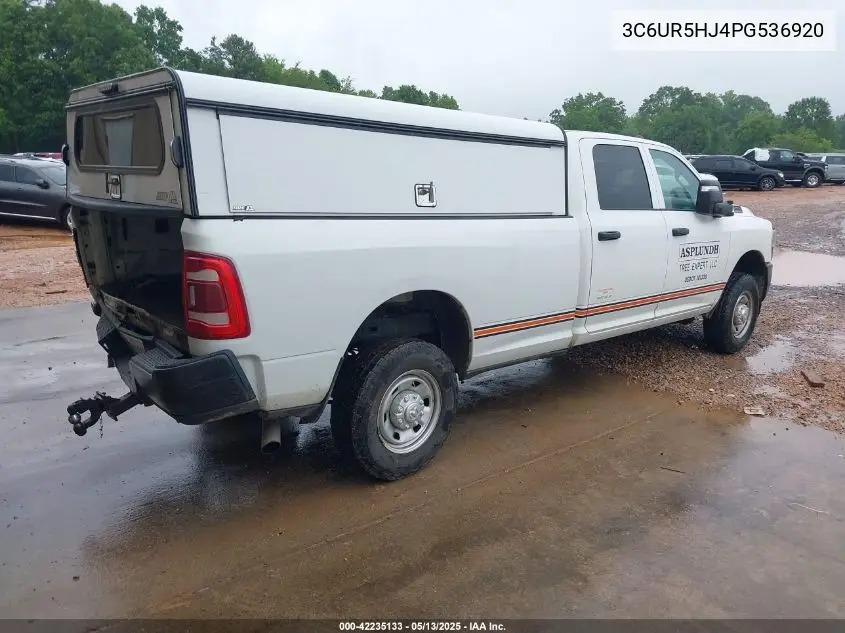 2023 Ram 2500 Tradesman 4X4 8' Box VIN: 3C6UR5HJ4PG536920 Lot: 42235133