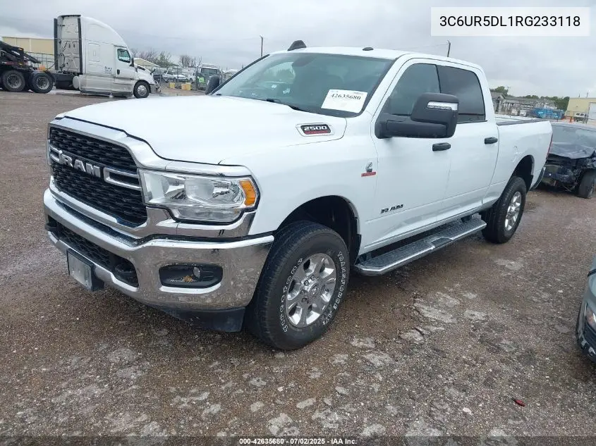 2024 Ram 2500 Big Horn 4X4 6'4 Box VIN: 3C6UR5DL1RG233118 Lot: 42635680