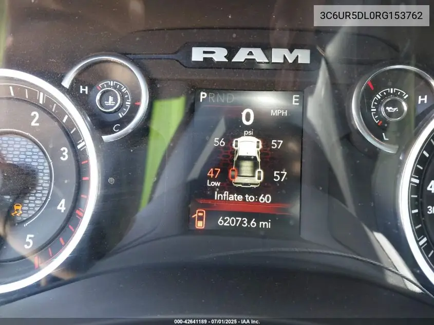 2024 Ram 2500 Big Horn 4X4 6'4 Box VIN: 3C6UR5DL0RG153762 Lot: 42641189