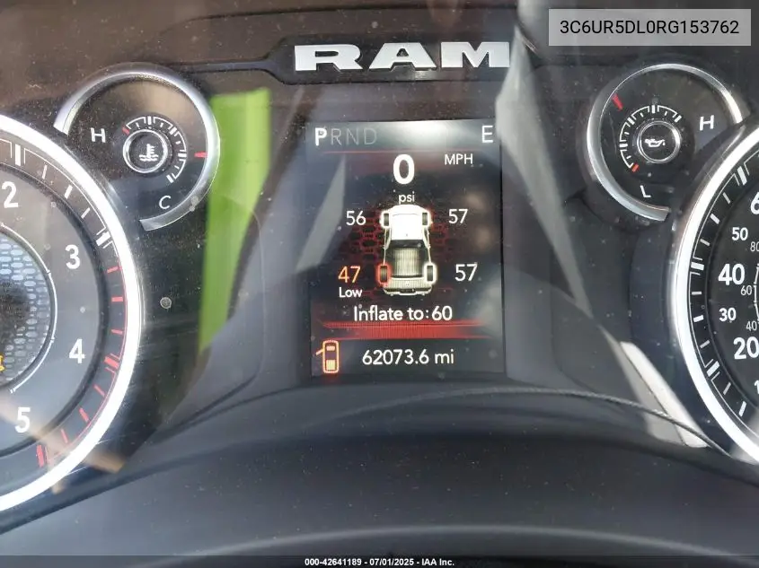 2024 Ram 2500 Big Horn 4X4 6'4 Box VIN: 3C6UR5DL0RG153762 Lot: 42641189