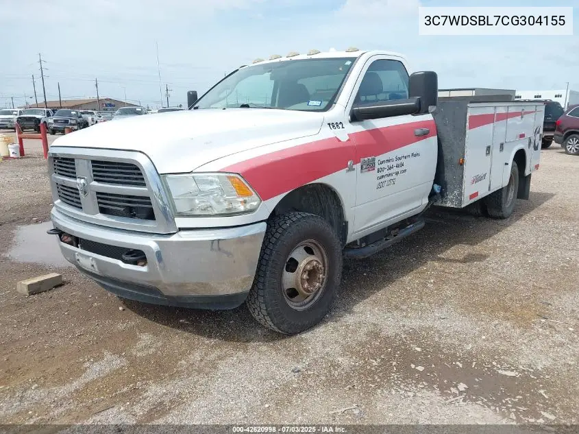 2012 Ram 3500 Chassis St/Slt VIN: 3C7WDSBL7CG304155 Lot: 42620998