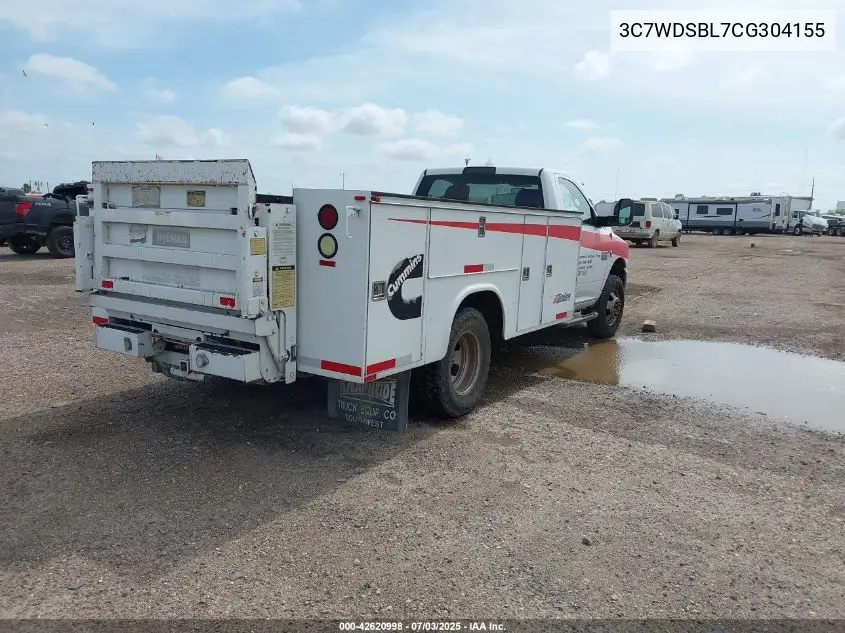 2012 Ram 3500 Chassis St/Slt VIN: 3C7WDSBL7CG304155 Lot: 42620998