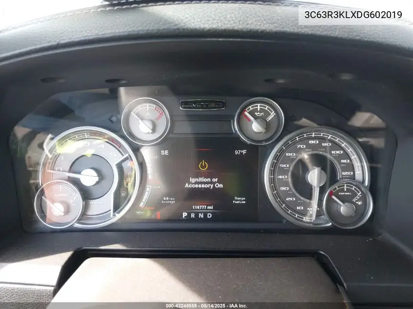 2013 Ram 3500 Laramie Limited VIN: 3C63R3KLXDG602019 Lot: 42245555