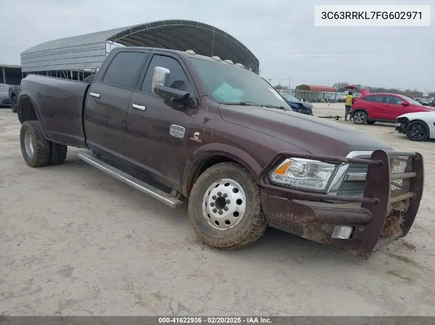 2015 Ram 3500 Longhorn VIN: 3C63RRKL7FG602971 Lot: 41622936