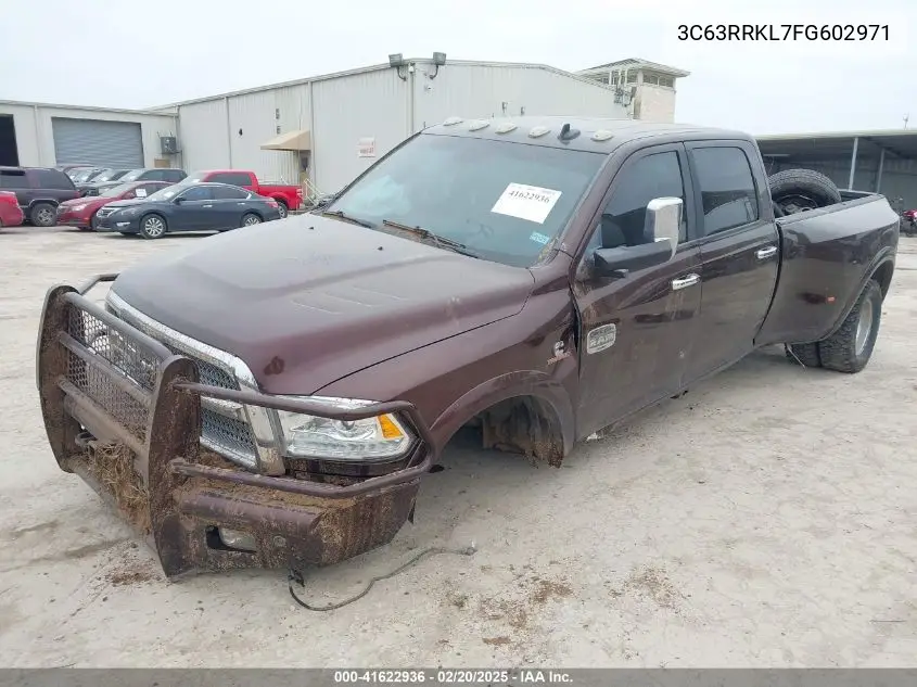 2015 Ram 3500 Longhorn VIN: 3C63RRKL7FG602971 Lot: 41622936