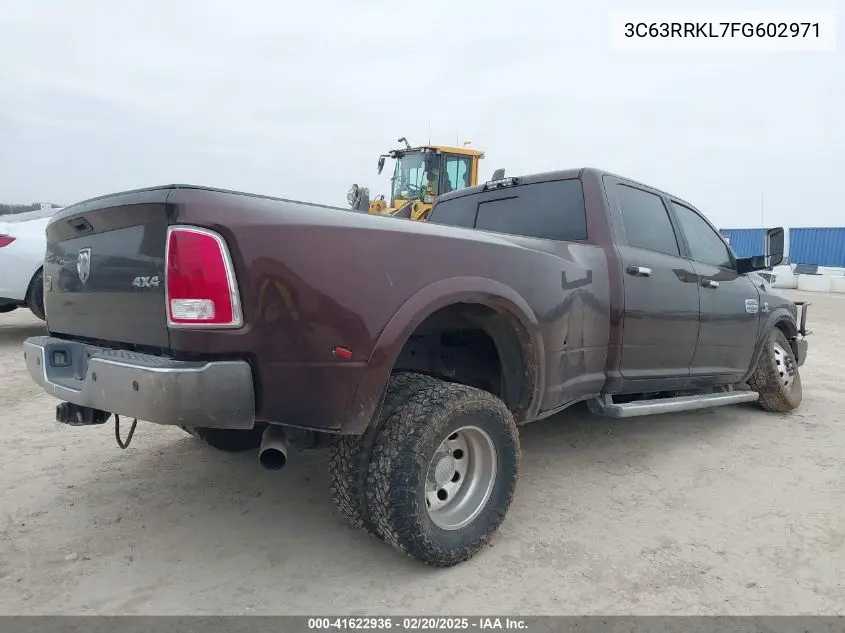 2015 Ram 3500 Longhorn VIN: 3C63RRKL7FG602971 Lot: 41622936