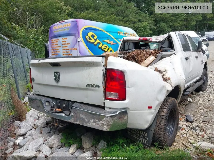2015 Ram 3500 Tradesman VIN: 3C63RRGL9FG610000 Lot: 42723198
