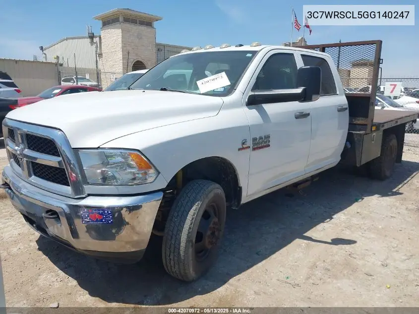 2016 Ram 3500 Chassis Tradesman/Slt/Laramie VIN: 3C7WRSCL5GG140247 Lot: 42070972