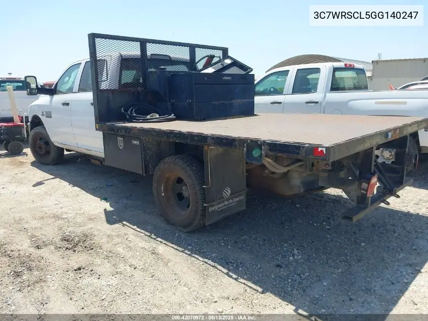2016 Ram 3500 Chassis Tradesman/Slt/Laramie VIN: 3C7WRSCL5GG140247 Lot: 42070972