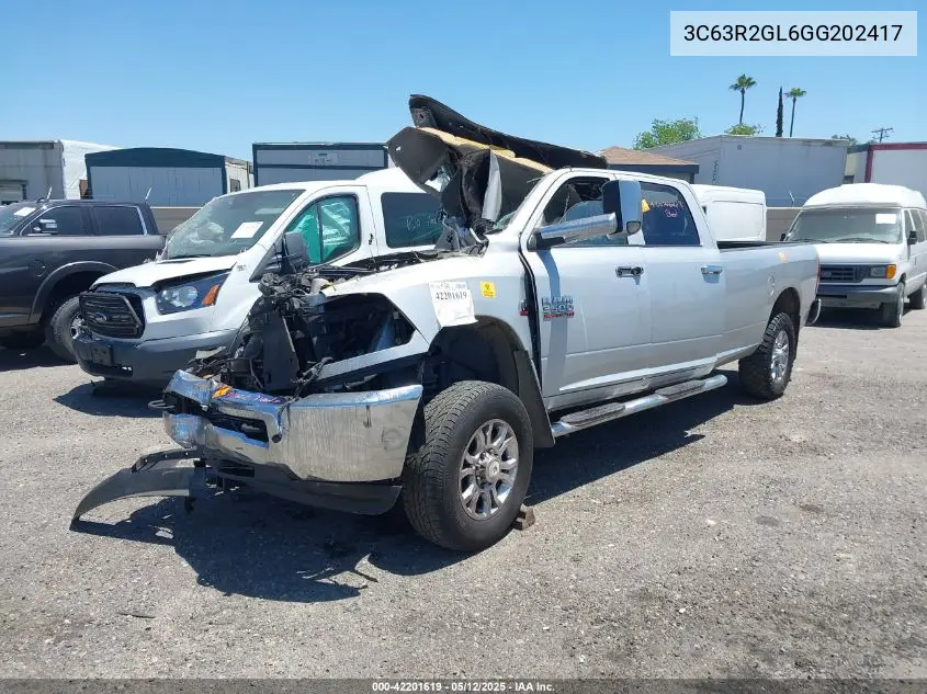 2016 Ram 3500 Tradesman VIN: 3C63R2GL6GG202417 Lot: 42201619
