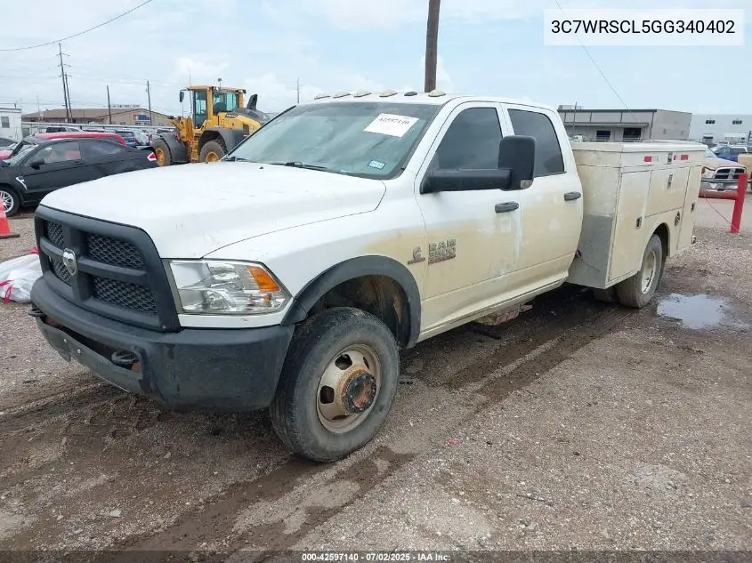 2016 Ram 3500 Chassis Tradesman/Slt/Laramie VIN: 3C7WRSCL5GG340402 Lot: 42597140
