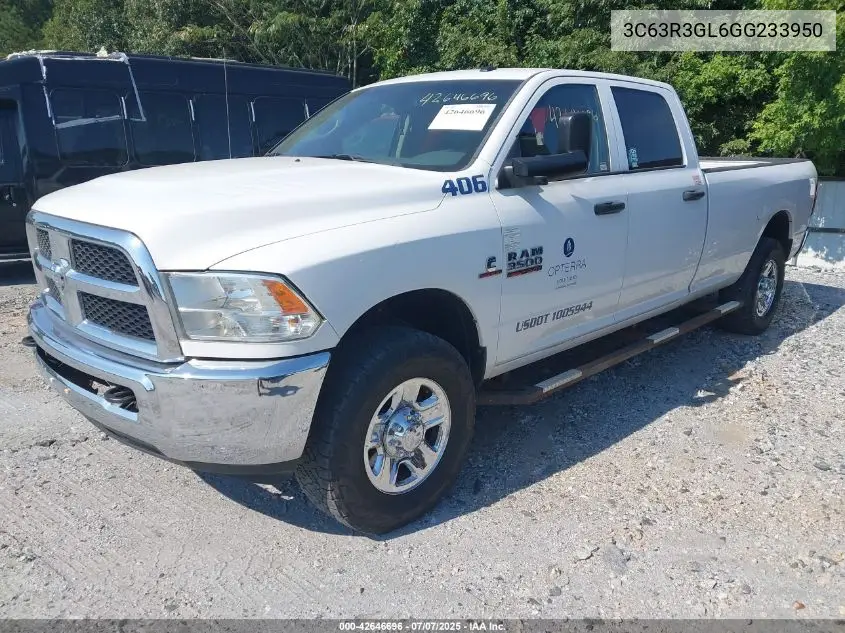 2016 Ram 3500 Tradesman VIN: 3C63R3GL6GG233950 Lot: 42646696