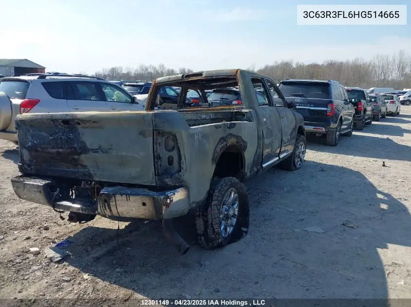 2017 Ram 3500 Longhorn VIN: 3C63R3FL6HG514665 Lot: 12301149